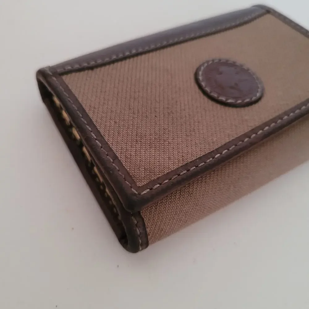 Hunting World Key Case Hooks Holder Wallet Logo Brown Trifold Desig Italian‎